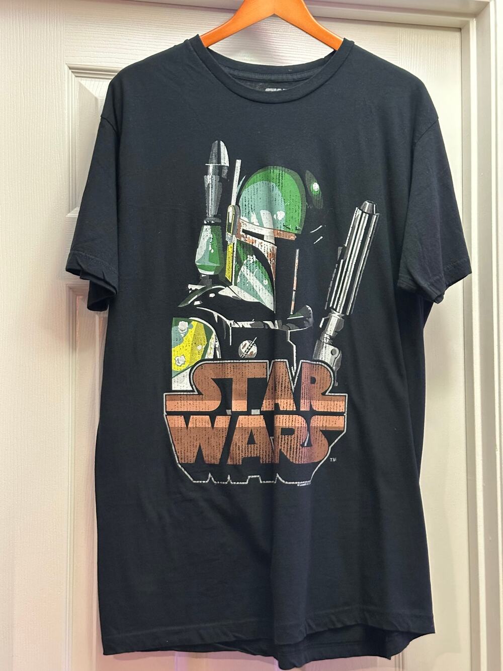 Star Wars Boba Fett T-Shirt Men’s XL Black Graphic Tee Mandalorian Lucasfilm